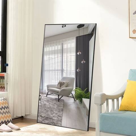 Modern Aluminum Alloy Slim Framed Full-length Floor Mirror